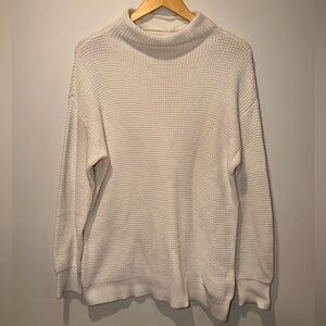 MICHAEL Michael Kors Cream Waffle Knit Mock Neck Sweater - Large EUC